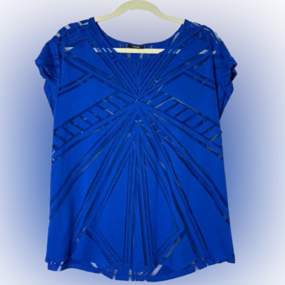Blue Geometric Women's Top, XL, apt 9